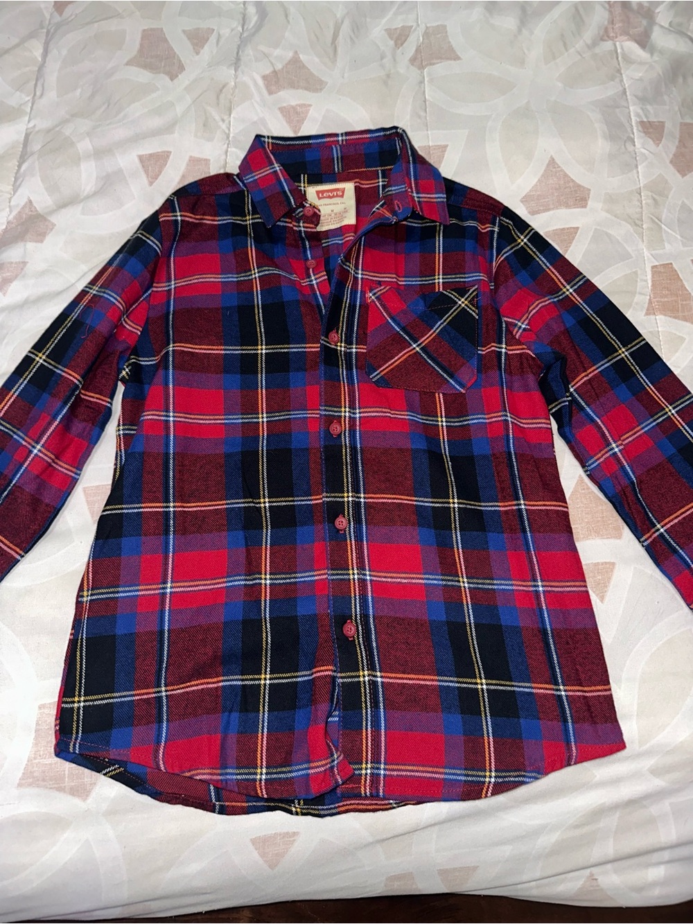 Levi's Kids Red and Blue Plaid Button-Down Shirt